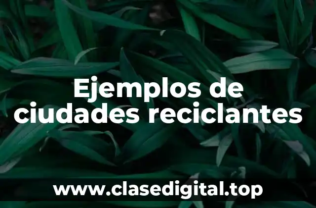 Ejemplos de ciudades reciclantes