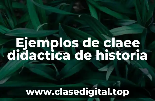 Ejemplos de claee didactica de historia