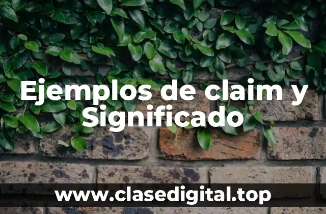 Ejemplos de claim y Significado