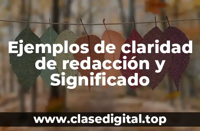Ejemplos de claridad de redacción y Significado