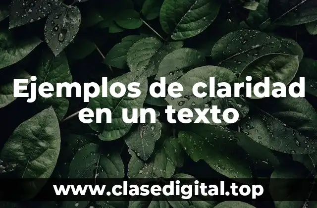 Ejemplos de claridad en un texto