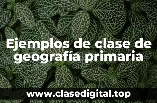 Ejemplos de clase de geografía primaria