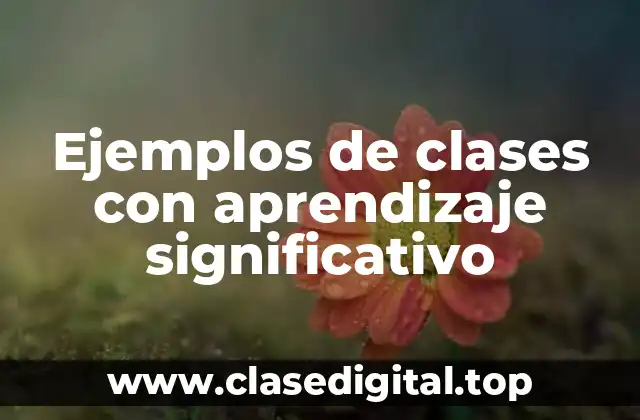 Ejemplos de clases con aprendizaje significativo