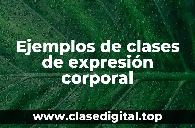 Ejemplos de clases de expresión corporal