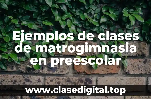 Ejemplos de clases de matrogimnasia en preescolar