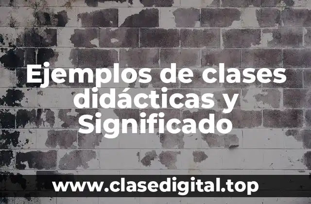 Ejemplos de clases didácticas y Significado