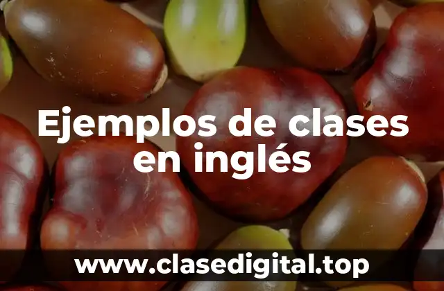 Ejemplos de clases en inglés