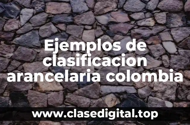 Ejemplos de clasificacion arancelaria colombia
