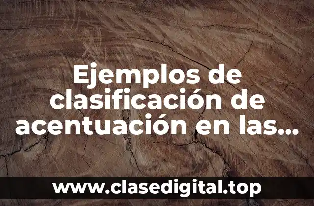 Ejemplos de clasificación de acentuación en las palabras y Significado