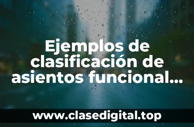 Ejemplos de clasificación de asientos funcional administrativa