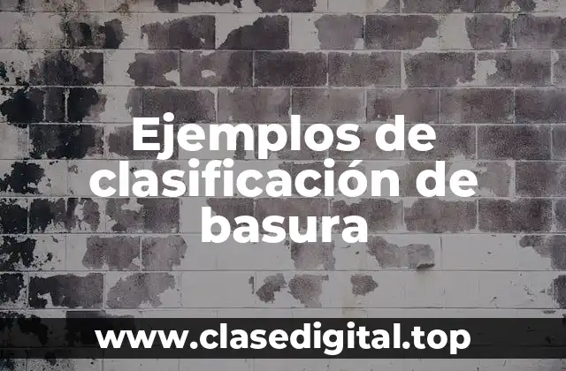Ejemplos de clasificación de basura