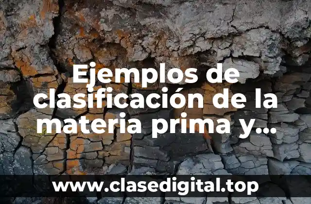 Ejemplos de clasificación de la materia prima y Significado