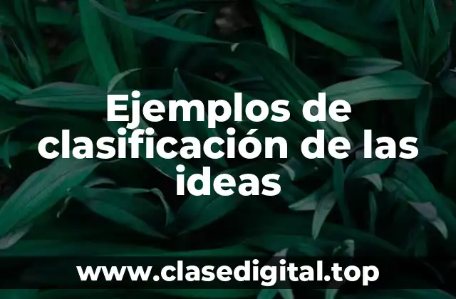 Ejemplos de clasificación de las ideas