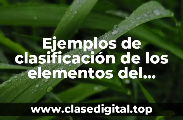 Ejemplos de clasificación de los elementos del equipamiento turístico