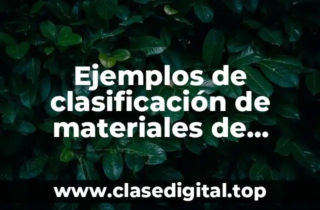 Ejemplos de clasificación de materiales de acuerdo a su origen y Significado