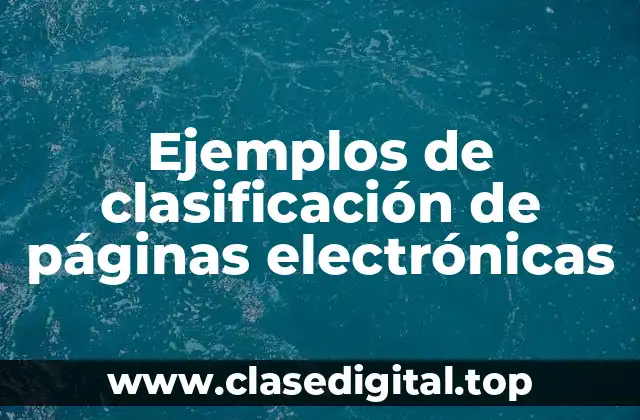 Ejemplos de clasificación de páginas electrónicas