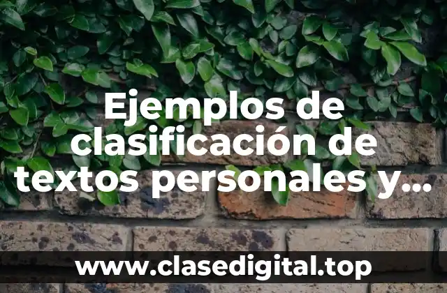 Ejemplos de clasificación de textos personales