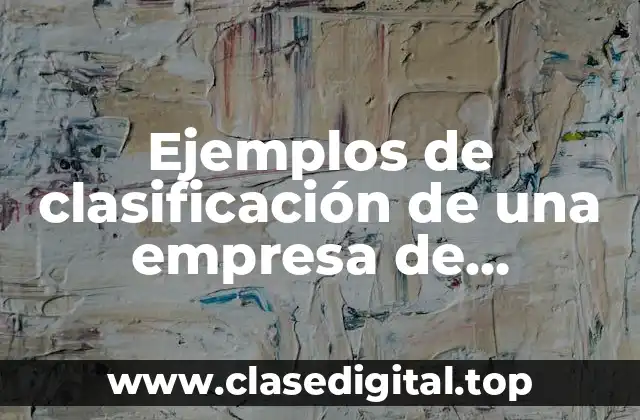 Ejemplos de clasificación de una empresa de shampoo