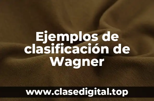 Ejemplos de clasificación de Wagner