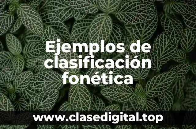 Ejemplos de clasificación fonética