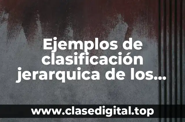 Ejemplos de clasificación jerarquica de los seres vivos