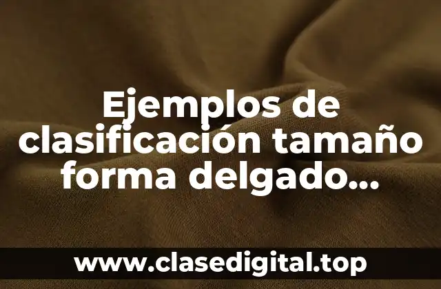 Ejemplos de clasificación tamaño forma delgado grueso