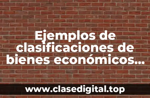 Ejemplos de clasificaciones de bienes económicos finales