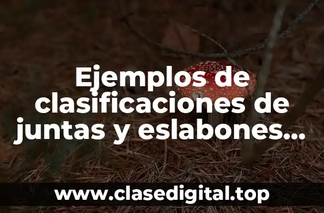 Ejemplos de clasificaciones de juntas y eslabones mecanismos
