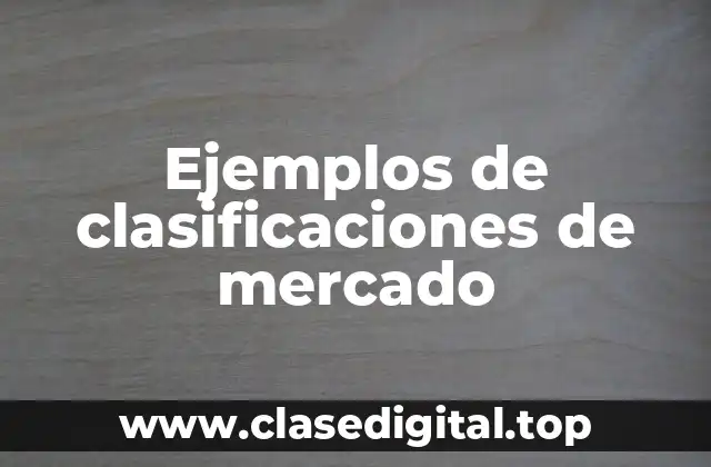 Ejemplos de clasificaciones de mercado
