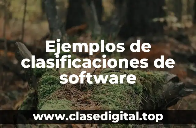 Ejemplos de clasificaciones de software