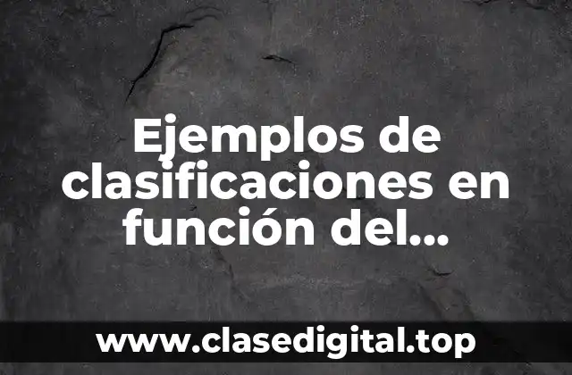 Ejemplos de clasificaciones en función del instrumento industrial