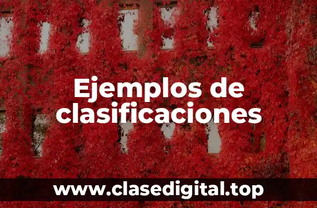 Ejemplos de clasificaciones
