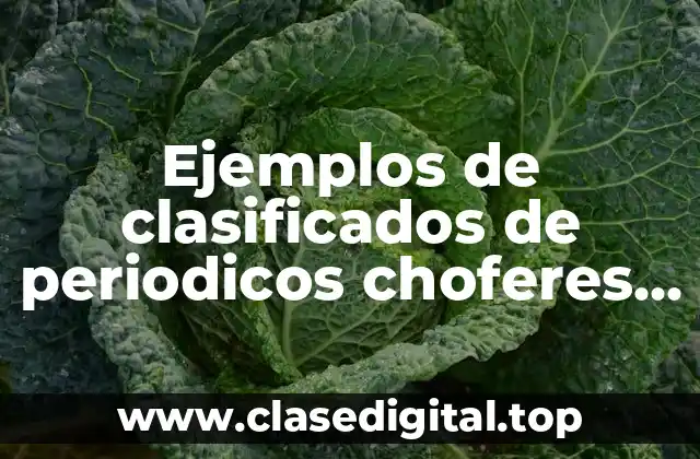 Ejemplos de clasificados de periodicos choferes y Significado