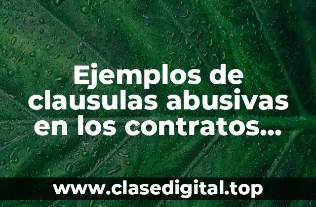 Ejemplos de clausulas abusivas en los contratos mexicanos