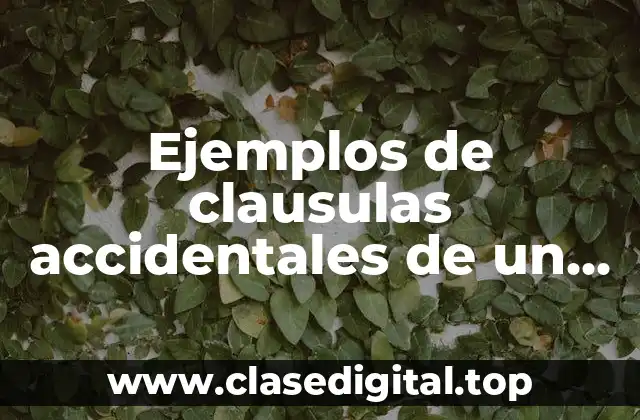 Ejemplos de clausulas accidentales de un contrato de compraventa