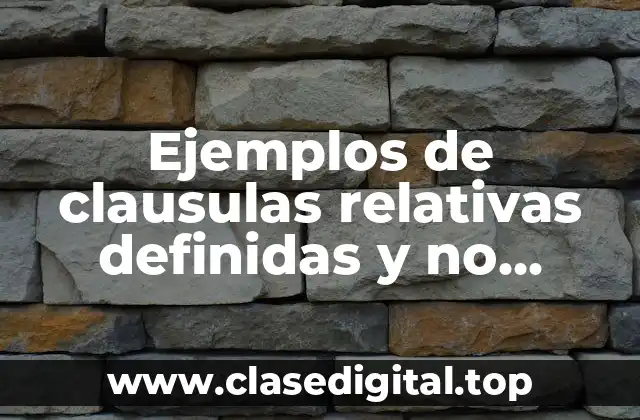 Ejemplos de clausulas relativas definidas y no definidas