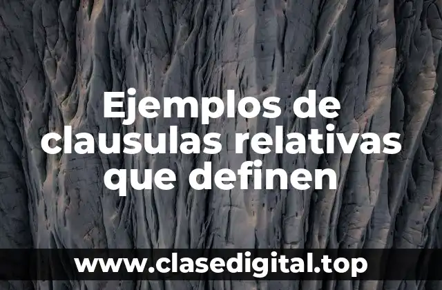 Ejemplos de clausulas relativas que definen