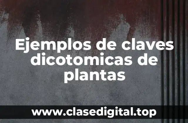 Ejemplos de claves dicotomicas de plantas