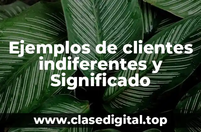 Ejemplos de clientes indiferentes y Significado