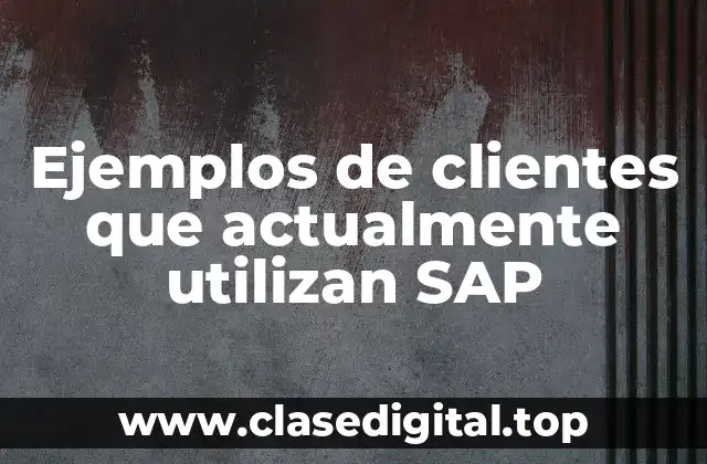 Ejemplos de clientes que actualmente utilizan SAP