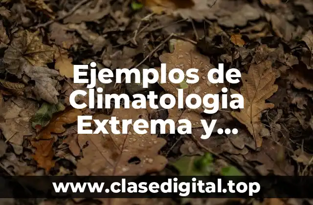 Ejemplos de Climatologia Extrema y Significado