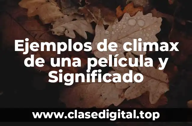 Ejemplos de climax de una película y Significado