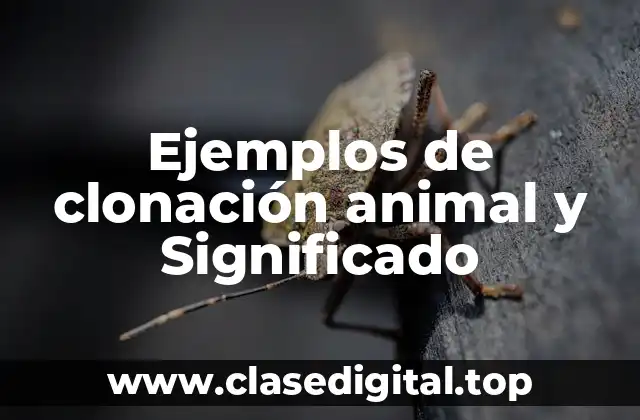 Ejemplos de clonación animal y Significado