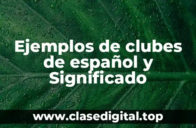 Ejemplos de clubes de español y Significado