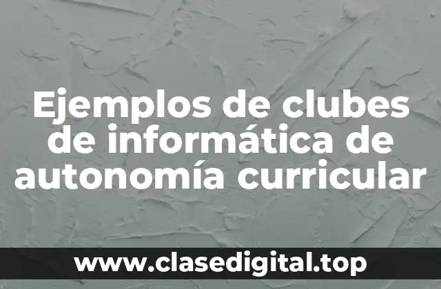Ejemplos de clubes de informática de autonomía curricular