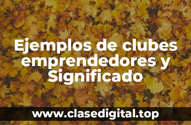 Ejemplos de clubes emprendedores y Significado