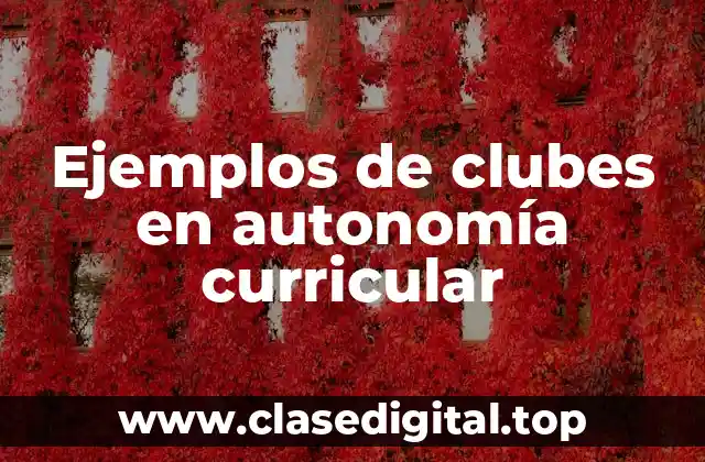 Ejemplos de clubes en autonomía curricular