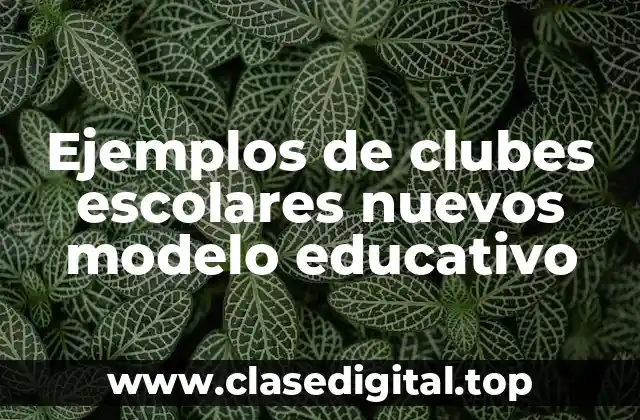 Ejemplos de clubes escolares nuevos modelo educativo