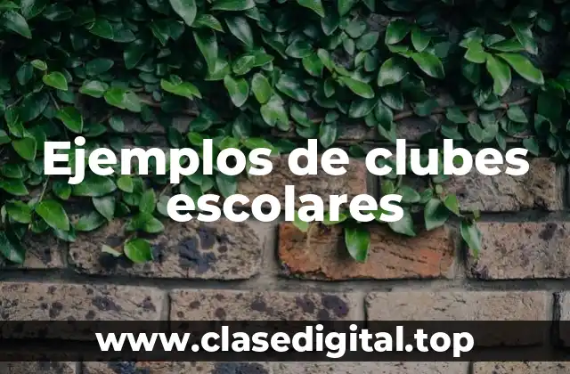 Ejemplos de clubes escolares