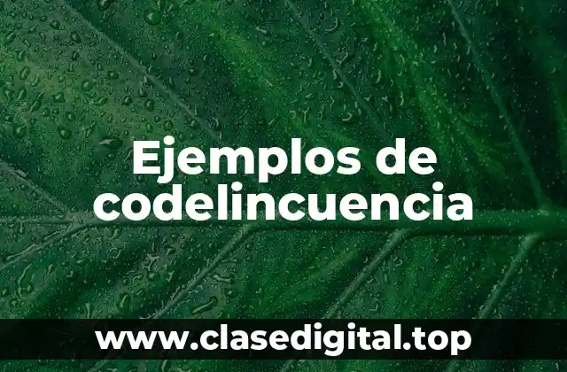 Ejemplos de codelincuencia